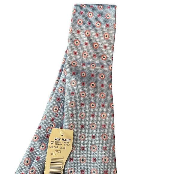 Forsyth Mens Blue Pink 100% Silk Hand Sewn Necktie Neck Tie Textured NWT Career - Picture 4 of 16